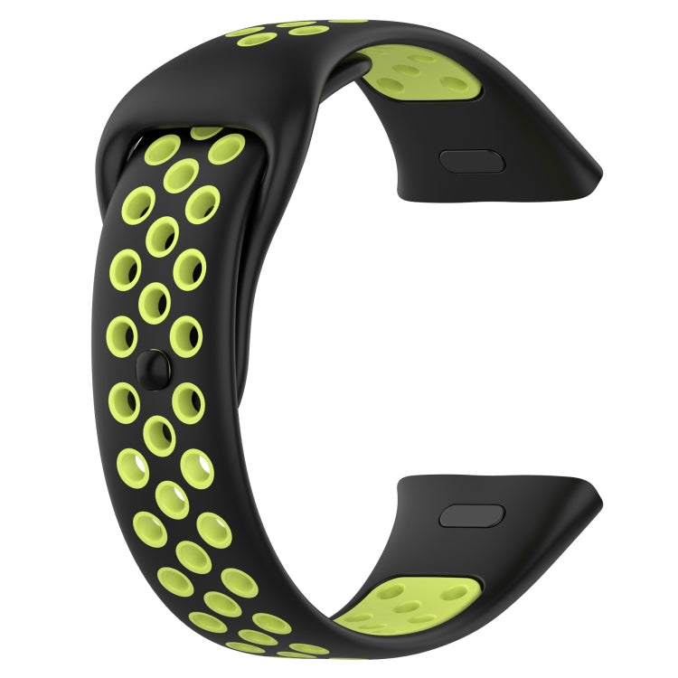 For Redmi Watch 3 Lite Sports Two-Color Silicone Watch Band(Black+Green) - Smart Wear by PMC Jewellery | Online Shopping South Africa | PMC Jewellery