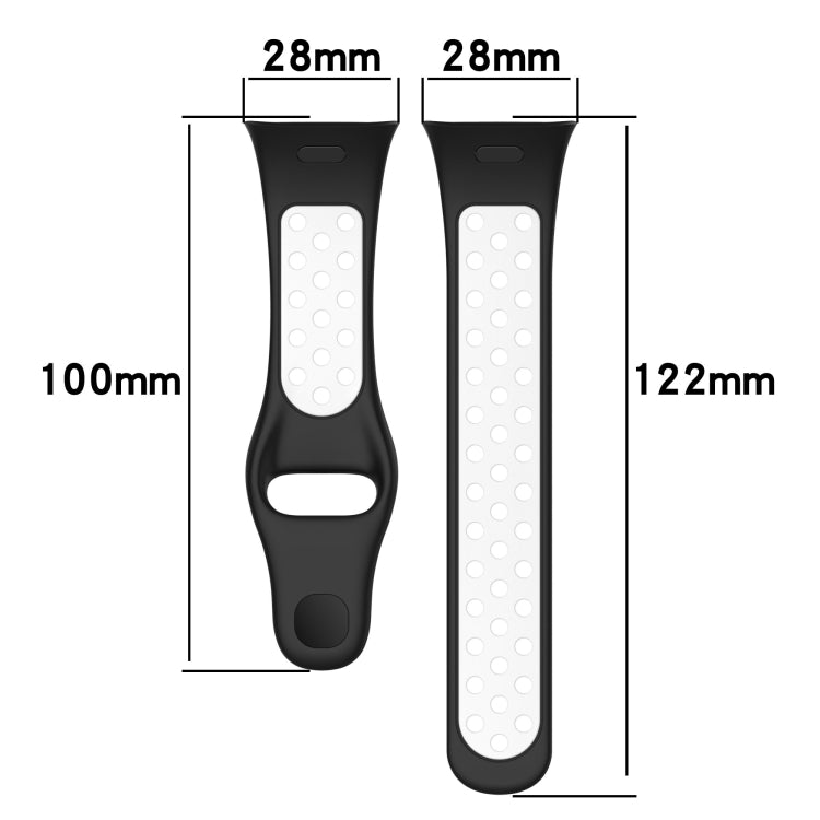 For Redmi Watch 3 Lite Sports Two-Color Silicone Watch Band(Black+White) - Smart Wear by PMC Jewellery | Online Shopping South Africa | PMC Jewellery