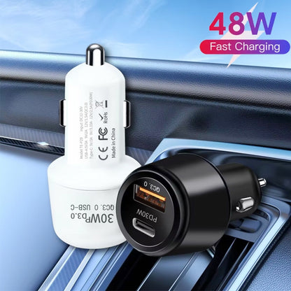 P29 48W PD30W + QC3.0 18W USB Dual Port Car Charger(Black) - Car Charger by PMC Jewellery | Online Shopping South Africa | PMC Jewellery
