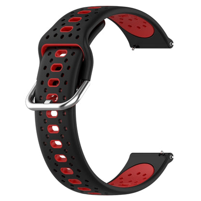 For Garmin Vivomove Sport 20mm Breathable Two-Color Silicone Watch Band(Black+Red) - Watch Bands by PMC Jewellery | Online Shopping South Africa | PMC Jewellery