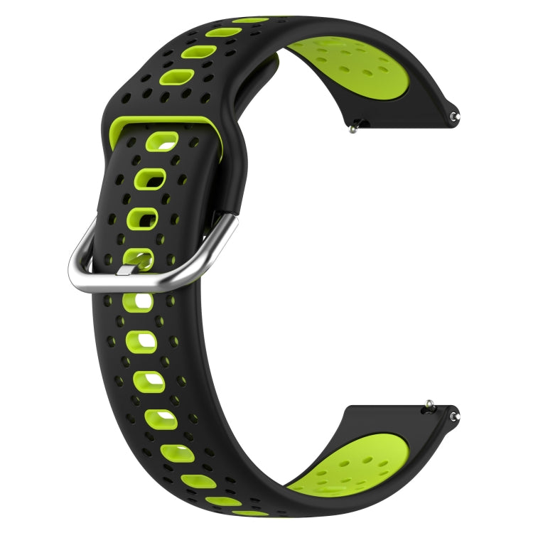 For Garmin Venu 2 Plus 20mm Breathable Two-Color Silicone Watch Band(Black+Lime Green) - Watch Bands by PMC Jewellery | Online Shopping South Africa | PMC Jewellery