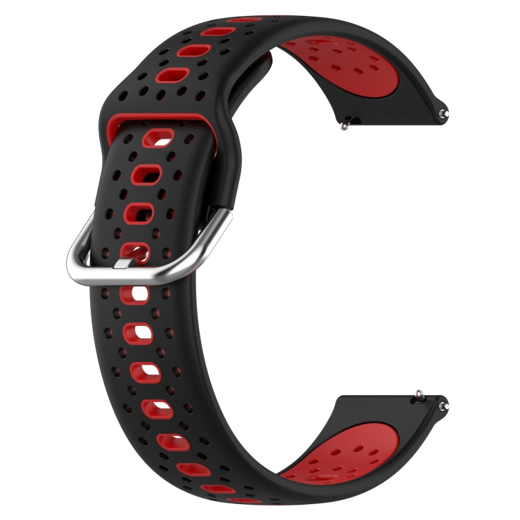 For Garmin Forerunner 158 20mm Breathable Two-Color Silicone Watch Band(Black+Red) - Watch Bands by PMC Jewellery | Online Shopping South Africa | PMC Jewellery