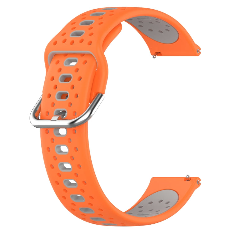 For Samsung Galaxy Watch 5 44mm 20mm Breathable Two-Color Silicone Watch Band(Orange+Grey) - Watch Bands by PMC Jewellery | Online Shopping South Africa | PMC Jewellery