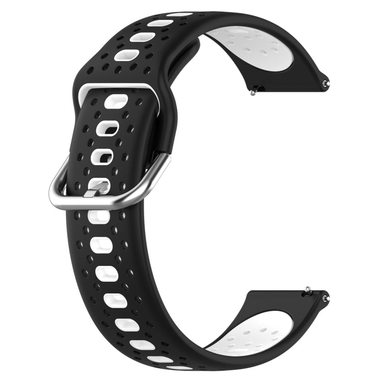 For Samsung Galaxy Watch Active 2 40mm 20mm Breathable Two-Color Silicone Watch Band(Black+White) -  by PMC Jewellery | Online Shopping South Africa | PMC Jewellery