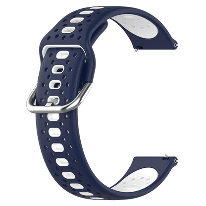 For Samsung Galaxy Watch 42mm 20mm Breathable Two-Color Silicone Watch Band(Midnight Blue+White) - Watch Bands by PMC Jewellery | Online Shopping South Africa | PMC Jewellery