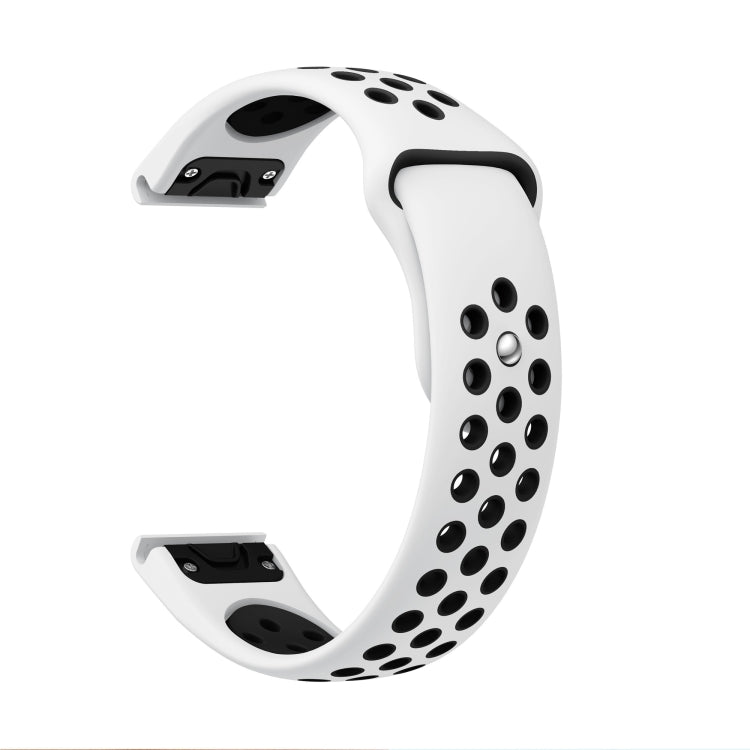 For Garmin Forerunner 955 22mm Sports Breathable Silicone Watch Band(White+Black) -  by PMC Jewellery | Online Shopping South Africa | PMC Jewellery