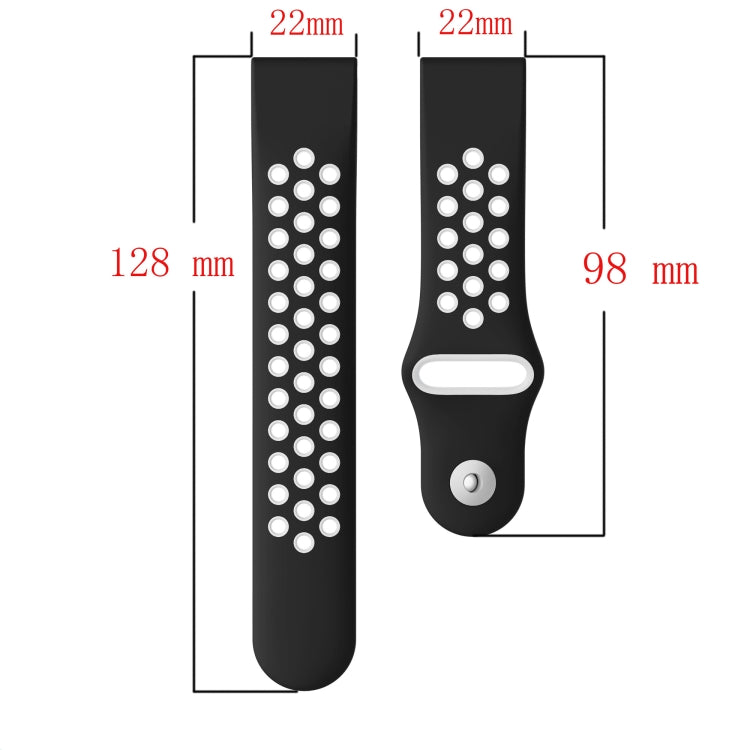 For Garmin Fenix 6 GPS 22mm Sports Breathable Silicone Watch Band(Black+White) -  by PMC Jewellery | Online Shopping South Africa | PMC Jewellery