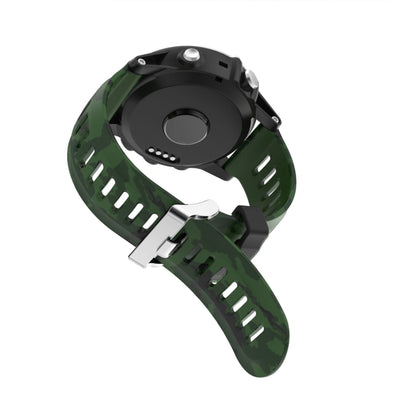 For Garmin Fenix 5X Sapphire 26mm Camouflage Printed Silicone Watch Band(Army Green+Bamboo Camouflage) -  by PMC Jewellery | Online Shopping South Africa | PMC Jewellery