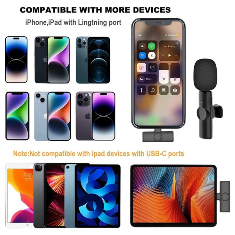 Bluetooth  Mini Microphone Wireless Lavalier Noise Reduction Microphone for iPhone / iPad, with 8 Pin Receiver & Dual Microphones - free shipping - PMC TechLife - Order now!