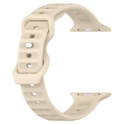 For Apple Watch Ultra 49mm Reverse Buckle Dot Texture Silicone Watch Band(Khaki) - Watch Bands by PMC Jewellery | Online Shopping South Africa | PMC Jewellery