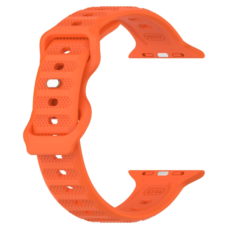 For Apple Watch 8 45mm Reverse Buckle Dot Texture Silicone Watch Band(Orange) - Watch Bands by PMC TechLife | Online Shopping South Africa | PMC TechLife