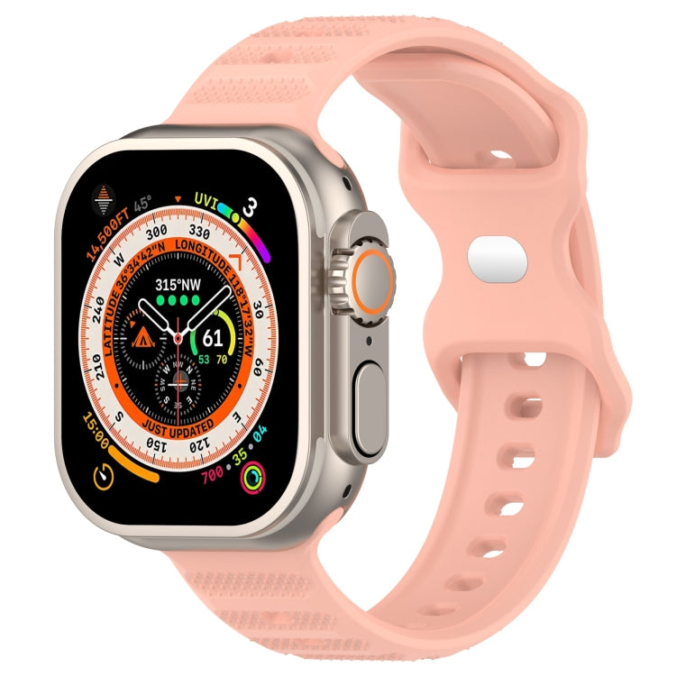 For Apple Watch 7 45mm Reverse Buckle Dot Texture Silicone Watch Band(Pink) - Watch Bands by PMC Jewellery | Online Shopping South Africa | PMC Jewellery