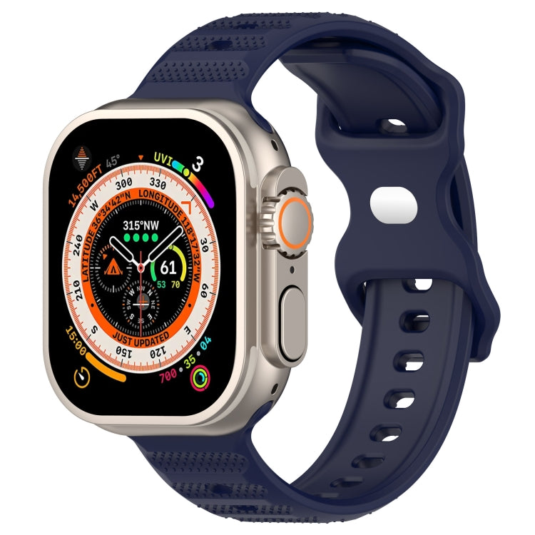 For Apple Watch 7 41mm Reverse Buckle Dot Texture Silicone Watch Band(Midnight Blue) - Watch Bands by PMC TechLife | Online Shopping South Africa | PMC TechLife