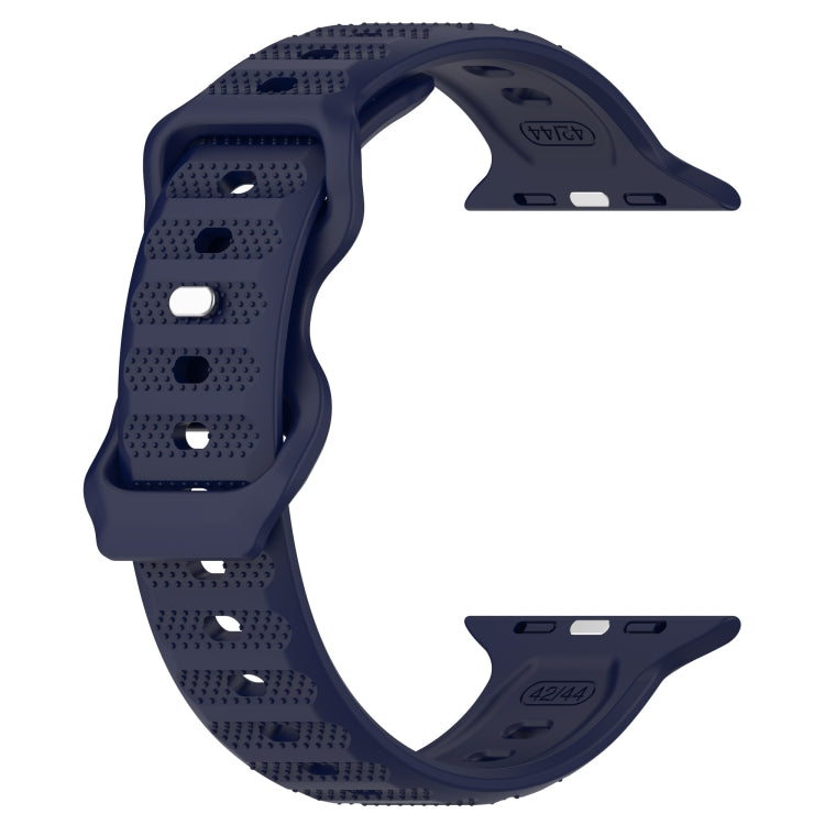 For Apple Watch 7 41mm Reverse Buckle Dot Texture Silicone Watch Band(Midnight Blue) - Watch Bands by PMC TechLife | Online Shopping South Africa | PMC TechLife