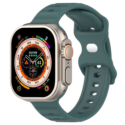 For Apple Watch SE 2022 44mm Reverse Buckle Dot Texture Silicone Watch Band(Olive Green) - Watch Bands by PMC Jewellery | Online Shopping South Africa | PMC Jewellery