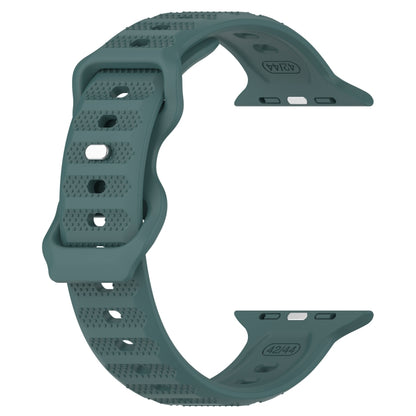 For Apple Watch SE 2022 44mm Reverse Buckle Dot Texture Silicone Watch Band(Olive Green) - Watch Bands by PMC Jewellery | Online Shopping South Africa | PMC Jewellery