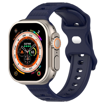 For Apple Watch 4 40mm Reverse Buckle Dot Texture Silicone Watch Band(Midnight Blue) - Watch Bands by PMC Jewellery | Online Shopping South Africa | PMC Jewellery