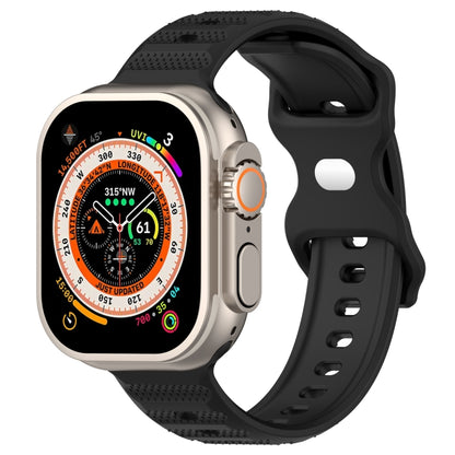 For Apple Watch 2 42mm Reverse Buckle Dot Texture Silicone Watch Band(Black) - Watch Bands by PMC Jewellery | Online Shopping South Africa | PMC Jewellery