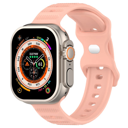 For Apple Watch 2 38mm Reverse Buckle Dot Texture Silicone Watch Band(Pink) - Watch Bands by PMC Jewellery | Online Shopping South Africa | PMC Jewellery