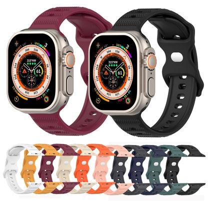 For Apple Watch 42mm Reverse Buckle Dot Texture Silicone Watch Band(Dark Gray) - Watch Bands by PMC Jewellery | Online Shopping South Africa | PMC Jewellery