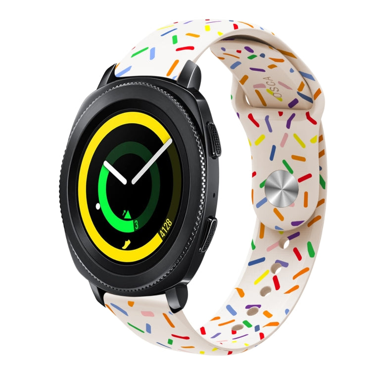 For Samsung Galaxy Watch 5 Pro Sports Rainbow Dots Silicone Buckle Watch Band(Starlight Color) - Watch Bands by PMC Jewellery | Online Shopping South Africa | PMC Jewellery