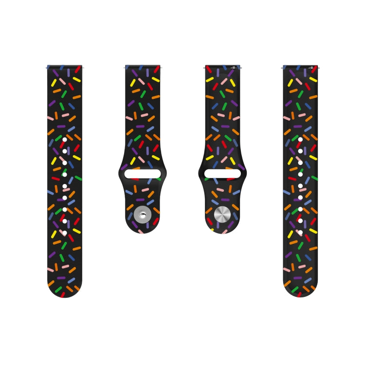 For Samsung Galaxy Watch 3 41mm Sports Rainbow Dots Silicone Buckle Watch Band(Black) - Watch Bands by PMC Jewellery | Online Shopping South Africa | PMC Jewellery