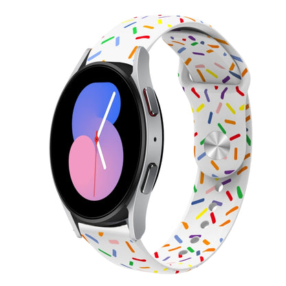 For Samsung Galaxy Watch 42mm Sports Rainbow Dots Silicone Buckle Watch Band(White) - Watch Bands by PMC Jewellery | Online Shopping South Africa | PMC Jewellery