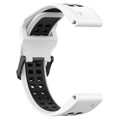 For Garmin Forerunner 955 22mm Two-Color Reverse Buckle Silicone Watch Band(White+Black) - Watch Bands by PMC Jewellery | Online Shopping South Africa | PMC Jewellery