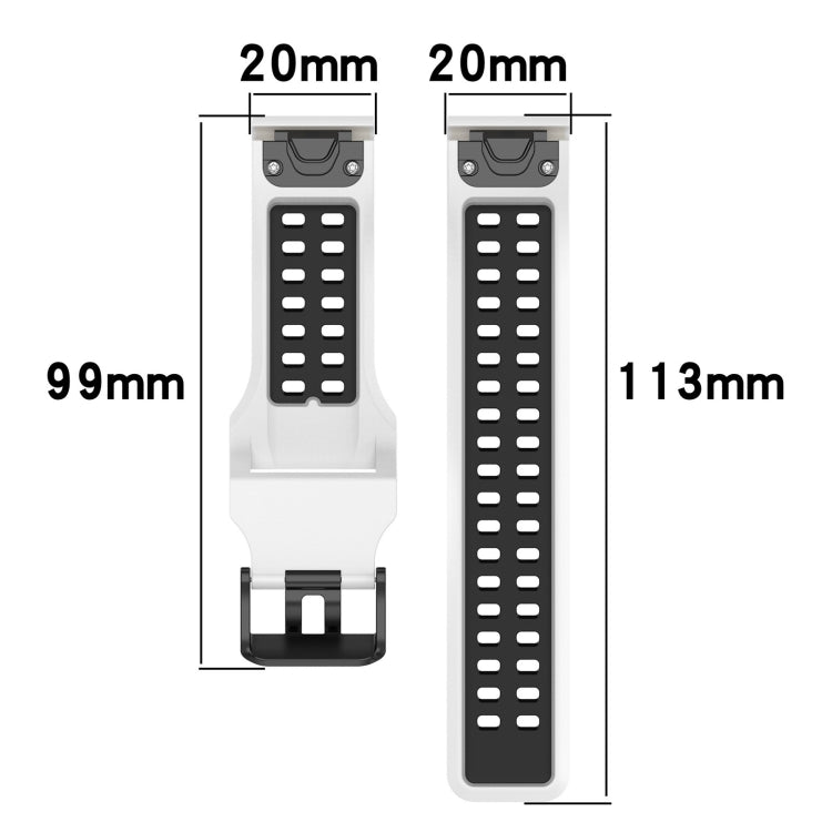 For Garmin Epix Pro 42mm 20mm Two-Color Reverse Buckle Silicone Watch Band(Grey+Yellow) - Watch Bands by PMC Jewellery | Online Shopping South Africa | PMC Jewellery