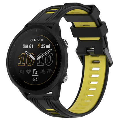 For Garmin Forerunner 955 Sports Two-Color Silicone Watch Band(Black+Yellow) - Watch Bands by PMC Jewellery | Online Shopping South Africa | PMC Jewellery