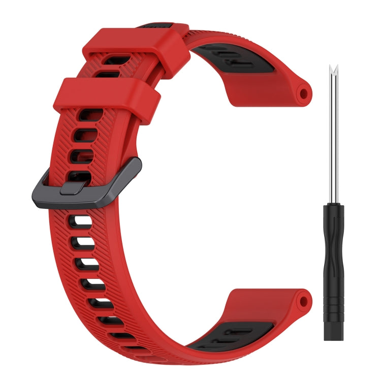 For Garmin Forerunner 945 Sports Two-Color Silicone Watch Band(Red+Black) - Watch Bands by PMC Jewellery | Online Shopping South Africa | PMC Jewellery