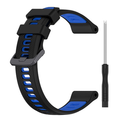 For Garmin Forerunner 935 Sports Two-Color Silicone Watch Band(Black+Blue) - Watch Bands by PMC Jewellery | Online Shopping South Africa | PMC Jewellery