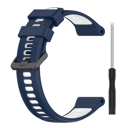 For Garmin Instinct 2 Solar Sports Two-Color Silicone Watch Band(Midnight Blue+White) - Watch Bands by PMC Jewellery | Online Shopping South Africa | PMC Jewellery