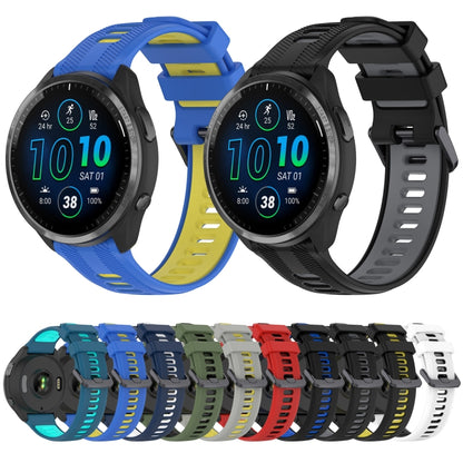 For Garmin Fenix 6 Sports Two-Color Silicone Watch Band(Midnight Blue+White) - Watch Bands by PMC Jewellery | Online Shopping South Africa | PMC Jewellery