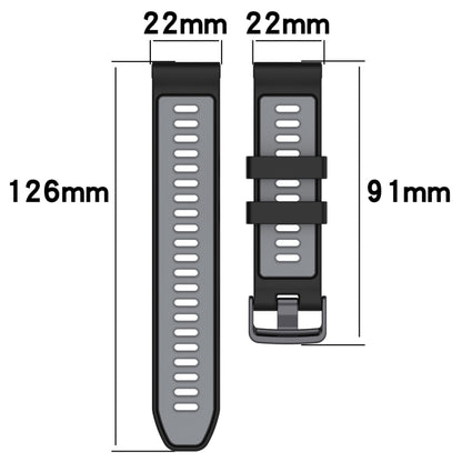 For Garmin Approach S62 Sports Two-Color Silicone Watch Band(Grey+Yellow) - Watch Bands by PMC Jewellery | Online Shopping South Africa | PMC Jewellery