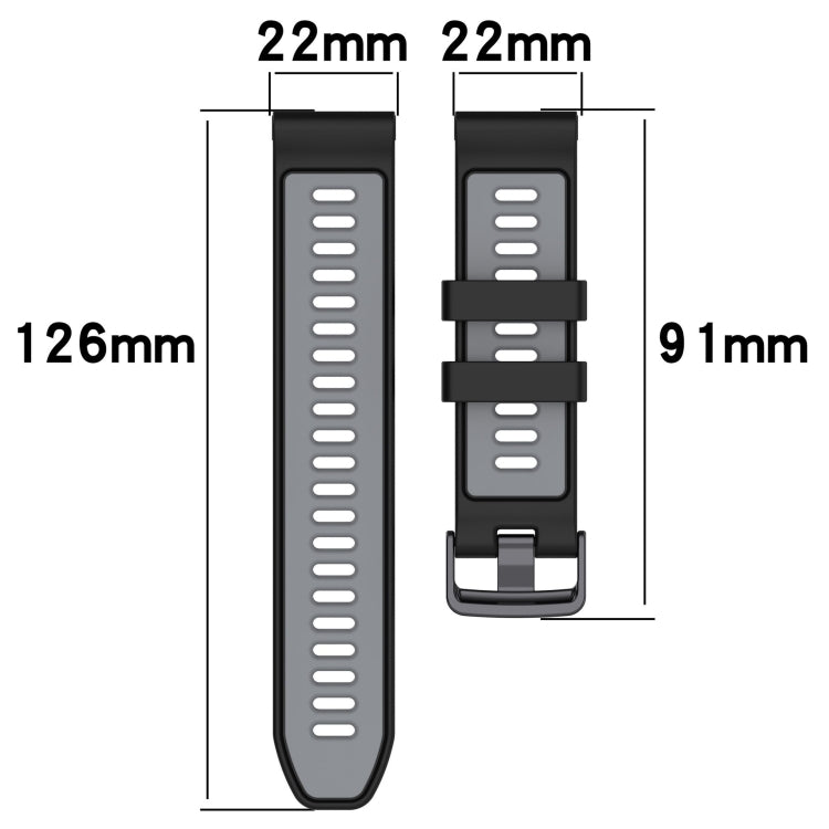 For Garmin Instinct Sports Two-Color Silicone Watch Band(Army Green+Black) - Watch Bands by PMC Jewellery | Online Shopping South Africa | PMC Jewellery