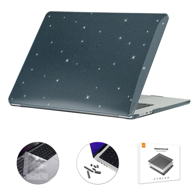 For MacBook Air 15.3 A2941 ENKAY US Version 3 in 1 Bling Crystal Protective Case with TPU Keyboard Film & Anti-dust Plugs(Black) - MacBook Air Cases by ENKAY | Online Shopping South Africa | PMC Jewellery