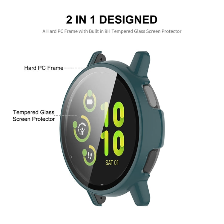 For Garmin Active 5 ENKAY Hat-Prince Full Coverage PC + Tempered Glass Film Integrated Watch Case(Transparent) - Watch Cases by ENKAY | Online Shopping South Africa | PMC Jewellery