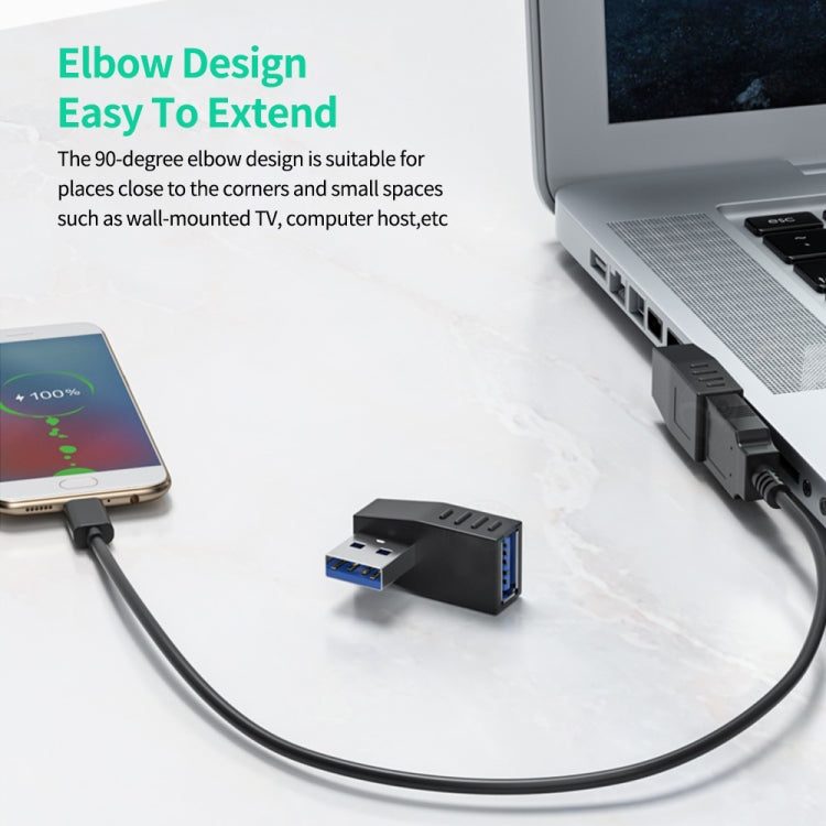 ENKAY USB 3.0 Adapter 90 Degree Angle Male to Female Combo Coupler Extender Connector, Angle:Vertical Down - free shipping - PMC TechLife - Order now!