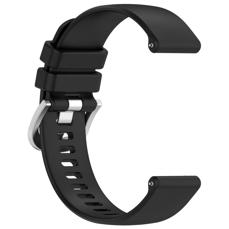 Compatible with Garmin Vivoactive 5 Liquid Glossy Silver Buckle Silicone Watch Band(Black) - free shipping - PMC TechLife - Order now!