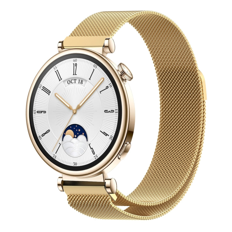 For Huawei Watch GT4 41mm Milan Magnetic Steel Mesh Watch Band(Gold) - Watch Bands by PMC Jewellery | Online Shopping South Africa | PMC Jewellery