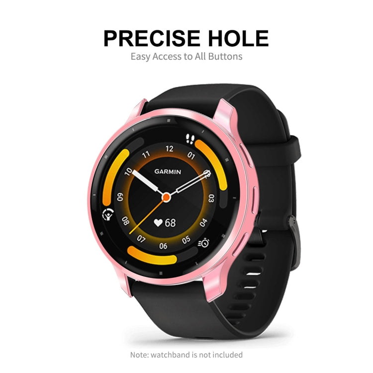 For Garmin Venu 3S ENKAY Hat-Prince Full Coverage Electroplated TPU Watch Case with Screen Protection(Pink) - Watch Cases by ENKAY | Online Shopping South Africa | PMC Jewellery