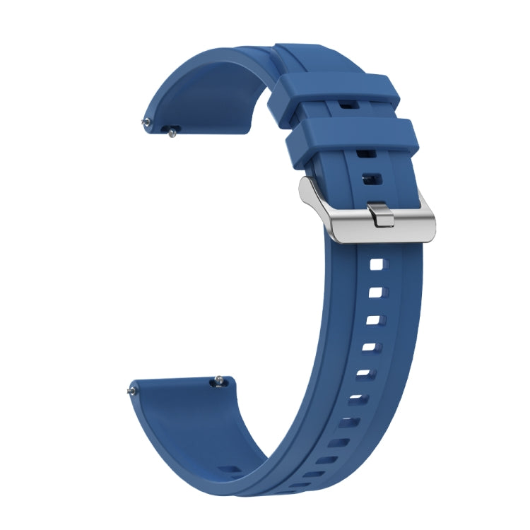 For Huawei Watch 4 Pro Tire Pattern Silver Buckle Silicone Watch Band(Blue) - Watch Bands by PMC TechLife | Online Shopping South Africa | PMC TechLife