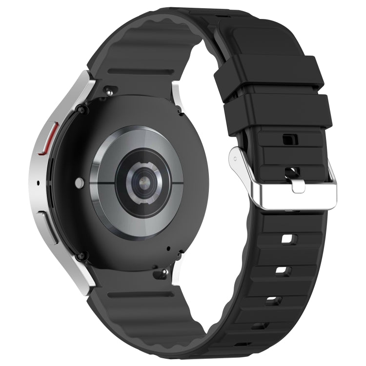 For Samsung Galaxy Watch 5 Pro Two Color Horizontal Silicone Watch Band(Black Grey) - Watch Bands by PMC TechLife | Online Shopping South Africa | PMC TechLife