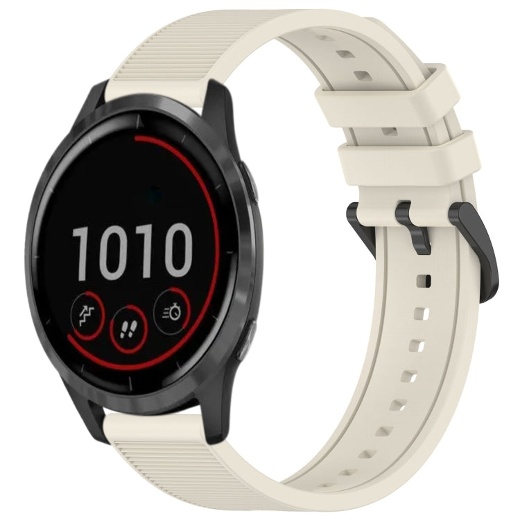 For Garmin Vivoactive 4 22mm Textured Silicone Solid Color Watch Band(Starlight) - Watch Bands by PMC TechLife | Online Shopping South Africa | PMC TechLife