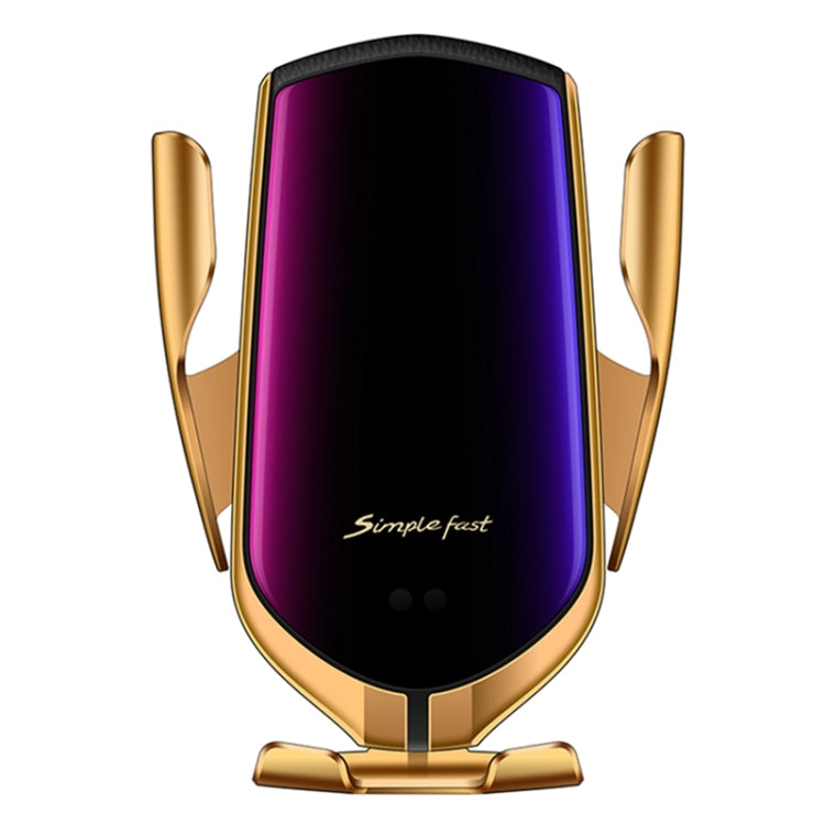 R1 Intelligent Infrared Sensor Car Wireless Charger(Gold) - Wireless Charger Holders by PMC TechLife | Online Shopping South Africa | PMC TechLife