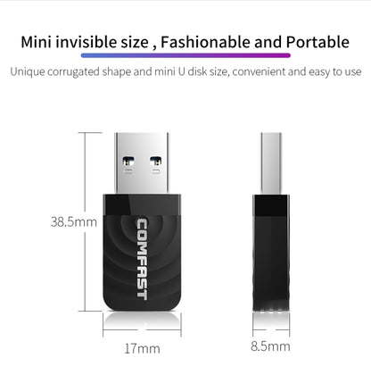 COMFAST CF-812AC 1300 Mbps Dual Band Mini USB WiFi Adapter - USB Network Adapter by COMFAST | Online Shopping South Africa | PMC Jewellery
