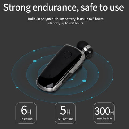 K39 Wireless Bluetooth Headset CSR DSP chip In-Ear Vibrating Alert Wear Clip Hands Free Earphone (Black) - Bluetooth Earphone by PMC Jewellery | Online Shopping South Africa | PMC Jewellery