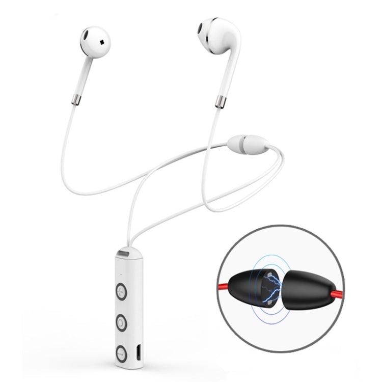 BT313 Magnetic Earbuds Sport Wireless Headphone Handsfree bluetooth HD Stereo Bass Headsets with Mic(White) - Sport Earphone by PMC Jewellery | Online Shopping South Africa | PMC Jewellery