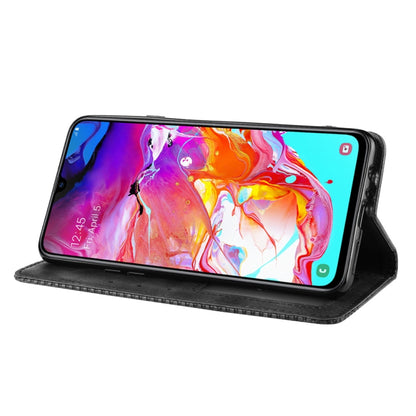 For Galaxy A20s  Magnetic Buckle Retro Crazy Horse Texture Horizontal Flip Leather Case  , with Holder & Card Slots & Photo Frame(Black) - Galaxy Phone Cases by PMC Jewellery | Online Shopping South Africa | PMC Jewellery